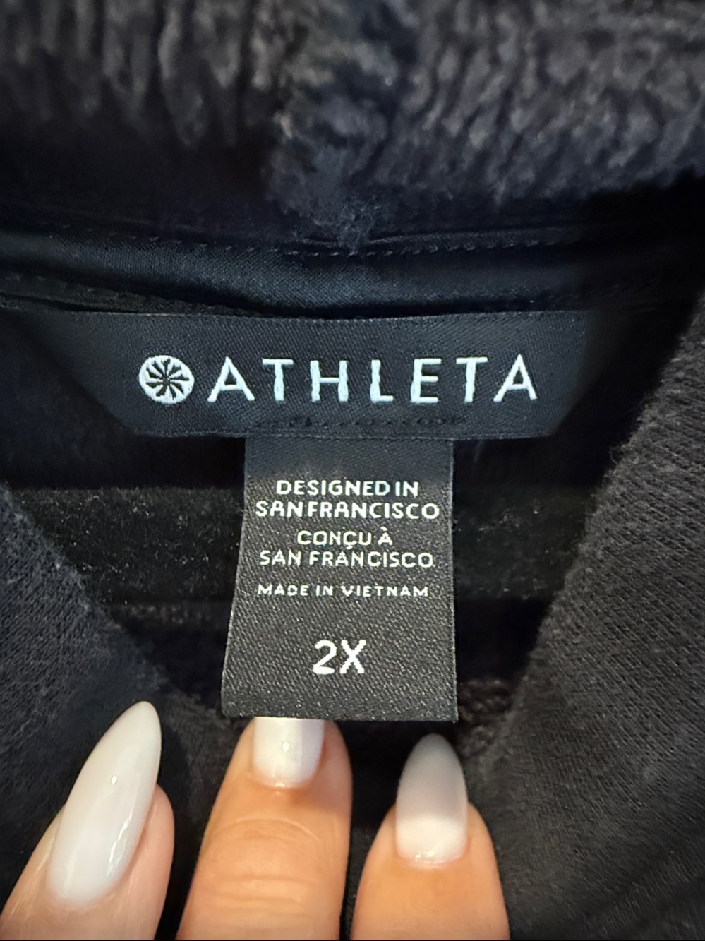 Athleta Black Cozy Karma Funnel Neck Sweatshirt Size 2X - Picture 3 of 5